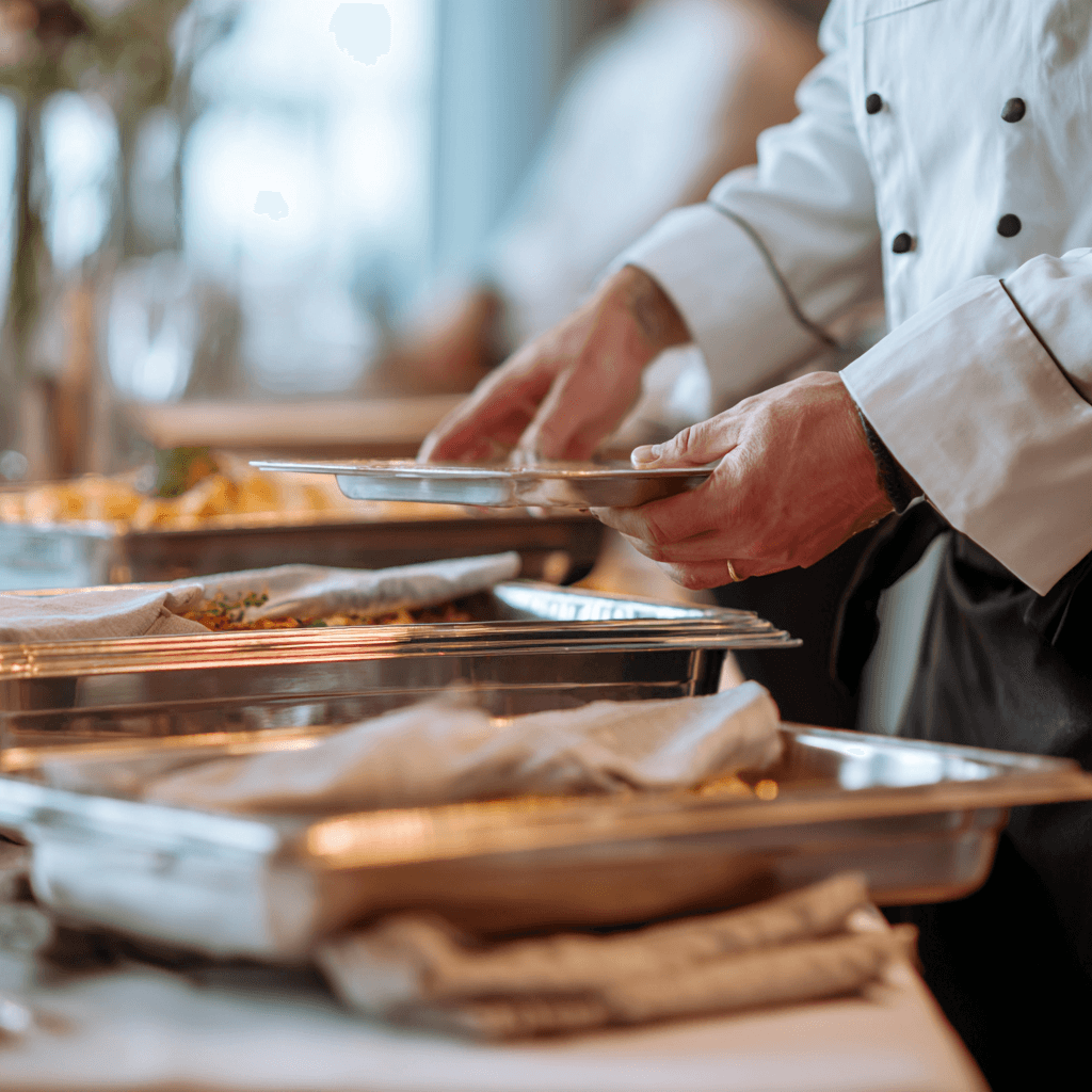 Ablauf und Umsetzung: Catering-Team bei der Vorbereitung vor Ort